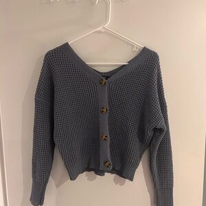 moon & madison Light Blue Buttoned Cardigan